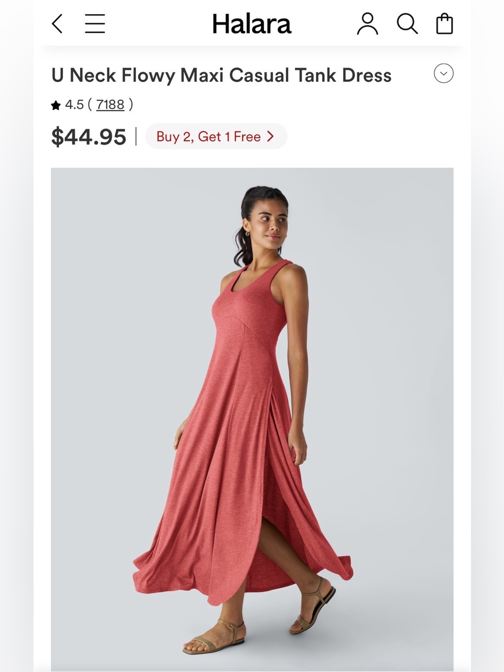 U Neck Flowy Maxi Casual Tank Dress (NWOT)